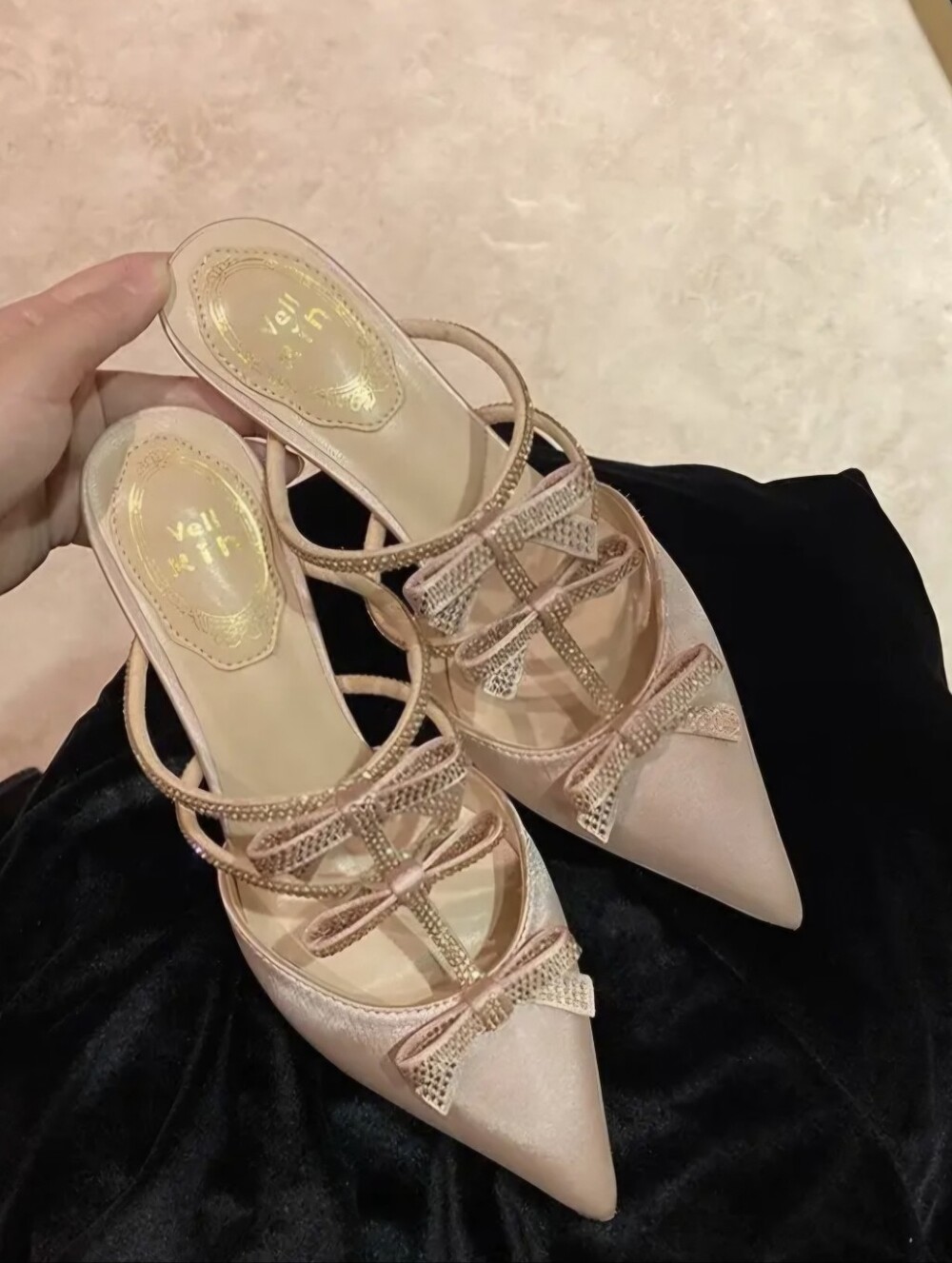 Style Water Toe Sandals with Thin Heels, Fairy Style, Pointed Toe, Mules - Picture 9 of 9